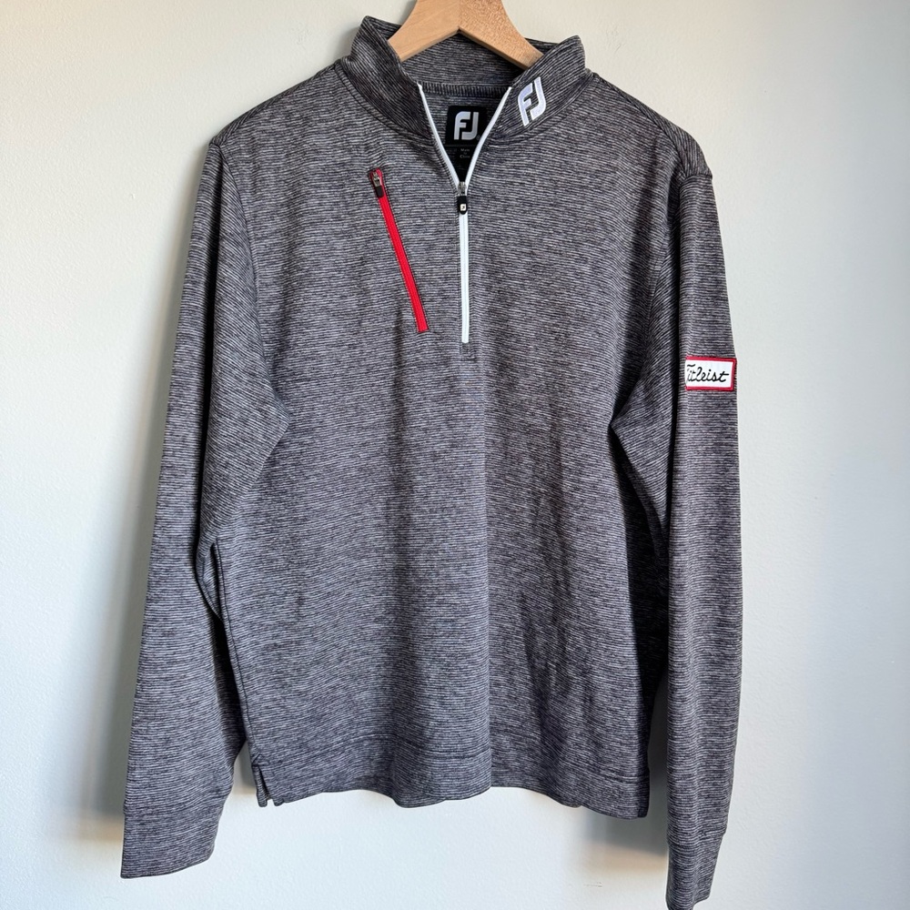 FootJoy Titleist Performance 1/2 Zip Golf Pullover Gray Red Men’s Medium Jacket